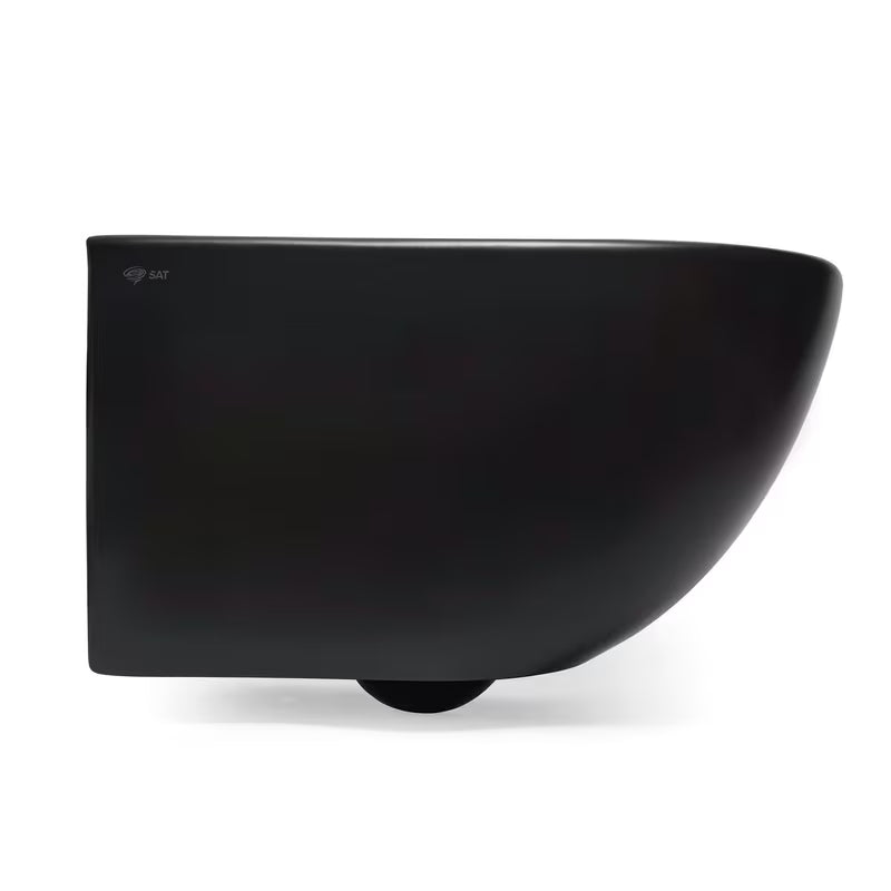 Viseća WC Školjka SAT Infinitio u crnoj mat izvedbi s bezrubnim ispiranjem Rim-Ex i sjedalom soft Close
