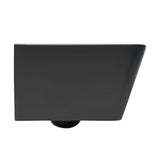 Crni mat viseća WC školjka SAT Infinitio pravokutnog dizajna s wc daskom soft Close i sa skrivenim pričvršćenjem.