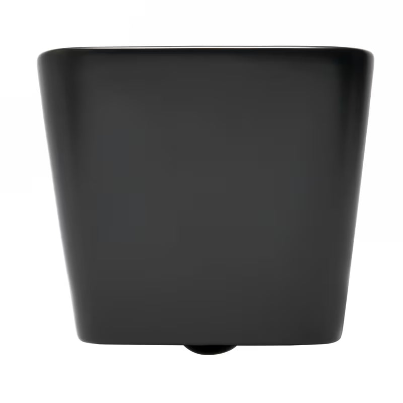 Crni mat viseća WC školjka SAT Infinitio pravokutnog dizajna s wc daskom soft Close i sa skrivenim pričvršćenjem.