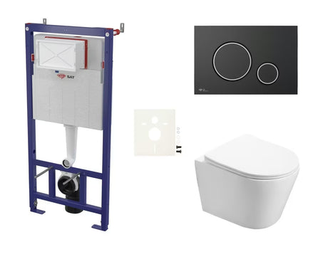 Viseći WC set SAT Infinitio s podžbuknim modulom, tipkom za ispiranje i sjedalom sa soft Close