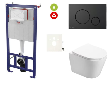 Viseći WC set SAT Infinitio s ugradbenim modulom, tipkom za ispiranje i WC daskom sa soft Close i EasyLock