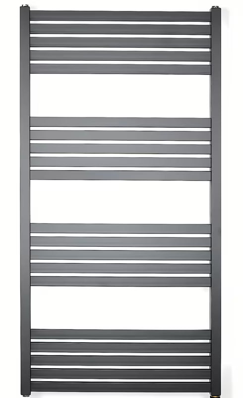Kombinirani radijator SAT Kh 45x120 cm u crnoj mat boji s bočnim priključkom na razmak.