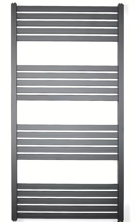 Kombinirani radijator SAT Kh 45x120 cm u crnoj mat boji s bočnim priključkom na razmak.