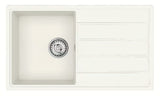 Bijeli granitni kuhinjski jednostruki sudoper s ocjeđivačem SAT pro montaža na radnu ploču