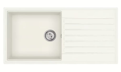 Bijeli granitni sudoper  SAT s ocjeđivačem pro montaža na radnu ploču