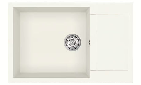 Bijeli granitni sudoper  SAT s ocjeđivačem pro montaža na radnu ploču