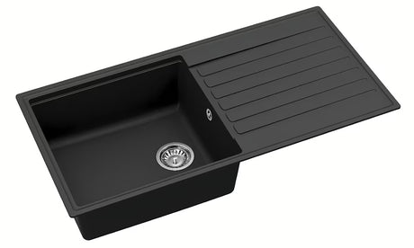 Crni granitni sudoper  SAT s ocjeđivačem pro montaža na radnu ploču