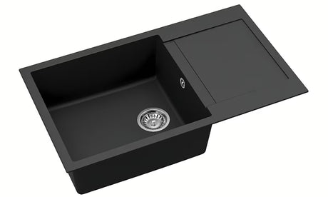 Crni granitni sudoper  SAT s ocjeđivačem pro montaža na radnu ploču