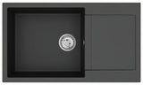 Crni granitni sudoper  SAT s ocjeđivačem pro montaža na radnu ploču