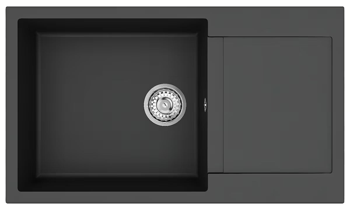 Crni granitni sudoper  SAT s ocjeđivačem pro montaža na radnu ploču