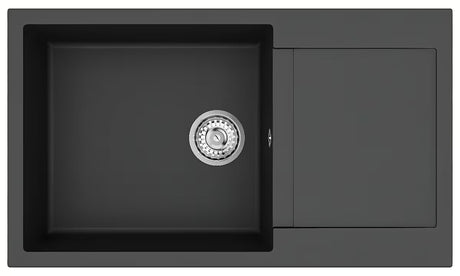 Crni granitni sudoper  SAT s ocjeđivačem pro montaža na radnu ploču