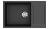 Crni sudoper  SAT od granitnog kompozita s ocjeđivačem pro montaža na radnu ploču.