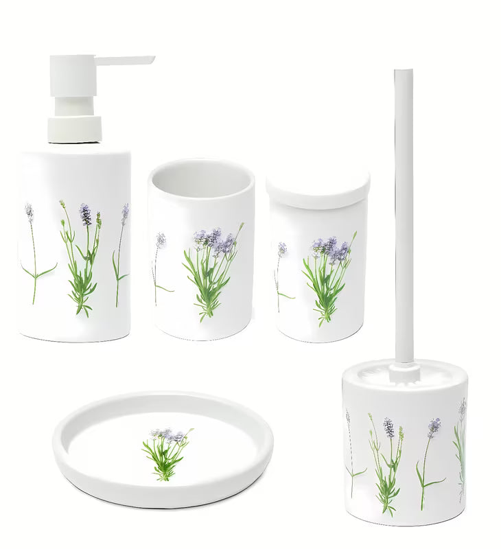 Set kupaonskih dodataka SAT Lavender pro ujednačen stil i pregledan raspored kupaonice.