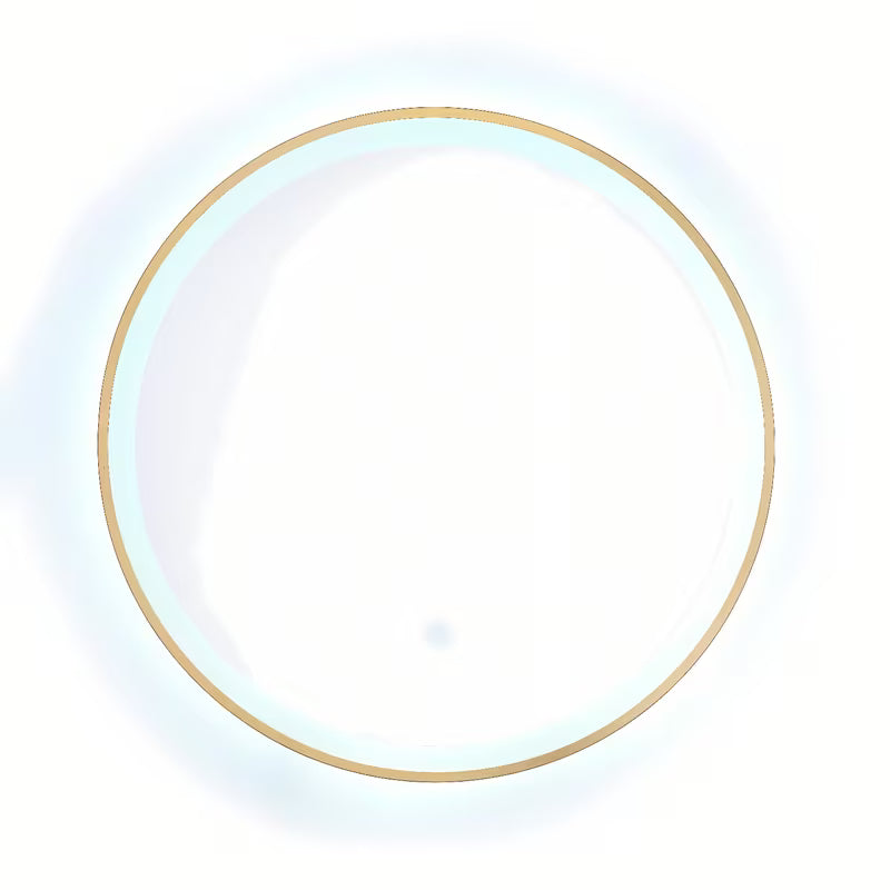 Okruglo LED ogledalo SAT u zlatnoj boji, promjera 60 cm, sa senzorom i sa zaštitom IP44.