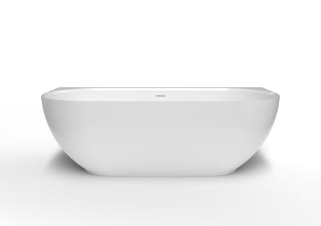 Bijela samostojeća kada  SAT Lesly od lijevanog mramora 170 x 82 cm s nježnom glatkom površinom