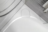 Bijela pravokutna tuš kada SAT Limcc 100x80 cm od lijevanog mramora s protukliznim dnom i pokrivenim kutnim odvodom.