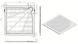 Bijela kvadratna tuš kada SAT Limcc 100x100 cm od lijevanog mramora sa skrivenim kutnim odvodom
