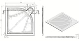 Bijela kvadratna tuš kada SAT Limcc 80x80 cm od lijevanog mramora s pokrivenim kutnim odvodom