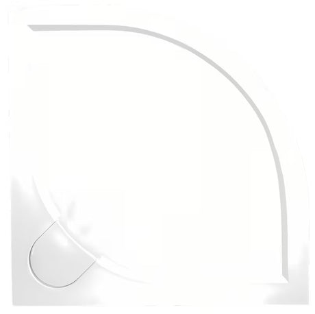 Bijela polukružna tuš kada SAT Limcc 100x100 cm od lijevanog mramora s pokrivenim odvodom u kutu