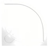 Bijela polukružna tuš kada SAT Limcc 80x80 cm od lijevanog mramora s pokrivenim odvodom u kutu