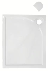 Bijela pravokutna tuš kada SAT Limcc 100x90 cm od lijevanog mramora s niskom visinom od 3 cm