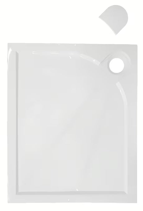 Bijela pravokutna tuš kada SAT Limcc 140x90 cm od lijevanog mramora s protukliznim dnom