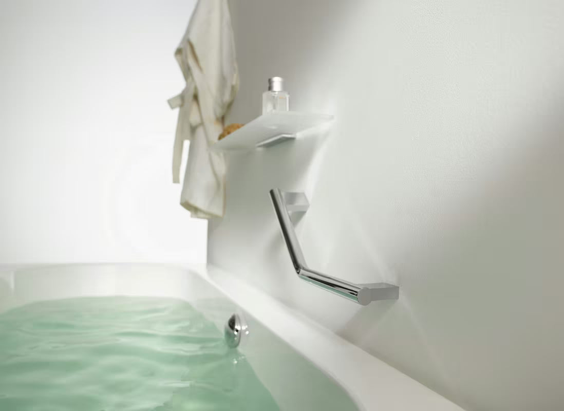 Kutne ručka SAT Chrome u krom izvedbi pro za upotrebu uz kade ili u tuš-kabini.