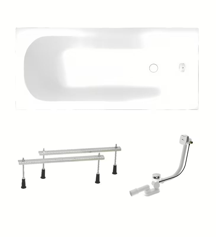 Bijela akrilna pravokutna kada SAT Mika 180x70 cm s mogućnošću lijeve i desne orijentacije