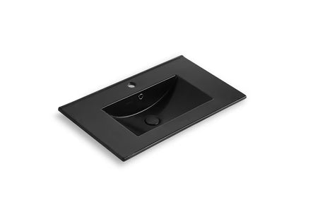Crni keramički umivaonik za kupaonski ormarić SAT Modena 61 x 46 cm s otvorom pro za slavinu u sredini