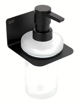 Zidni dozator sapuna SAT Mood u mat crnoj izvedbi s mat staklom
