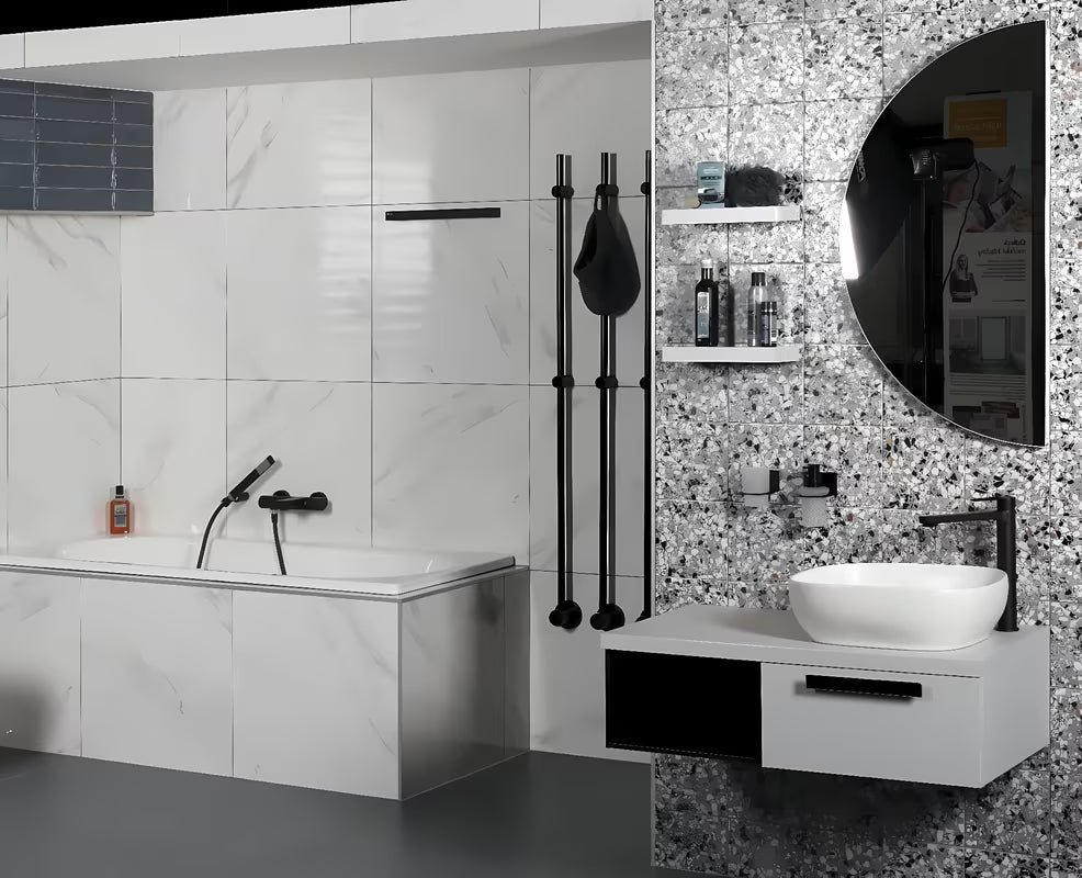 Zidni dozator sapuna SAT Mood u mat crnoj izvedbi s mat staklom