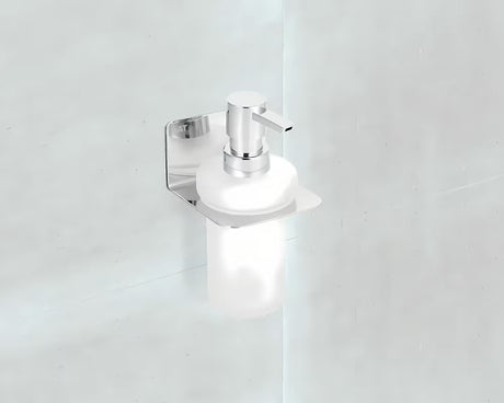 Kromirani dozator sapuna SAT Mood s mat staklom i četvrtastim dizajnom