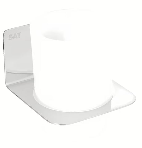 Kromirani držač čaša SAT Mood s mat staklom i četvrtastim dizajnom