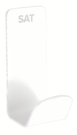 Bijeli kupaonski kukica SAT Mood od nehrđajućeg čelika pro, montaža lijepljenjem bez bušenja.