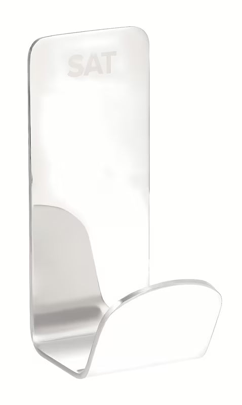 Kromirani kukica SAT Mood sa sjajnom površinom i četvrtastim dizajnom pro, montaža lijepljenjem bez bušenja.