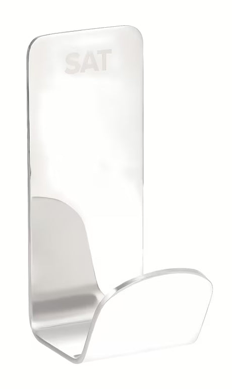 Kromirani kukica SAT Mood sa sjajnom površinom i četvrtastim dizajnom pro, montaža lijepljenjem bez bušenja.