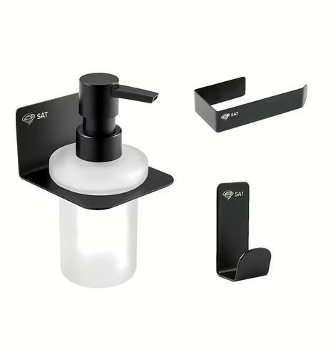 Set kupaonskih dodataka SAT Mood s kukicom, dozatorom za sapun i držačem toaletnog papira