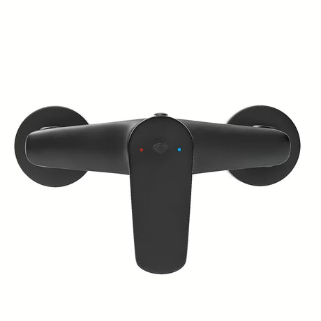 Zidna jednoručna baterija miješalica za tuš SAT Mood u mat crnoj završnoj obradi.