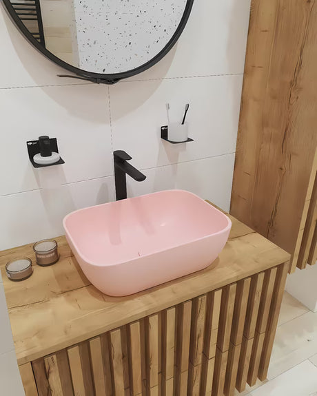 Visoka miješalica za Umivaonik SAT Mood u mat crnoj boji s ručicom