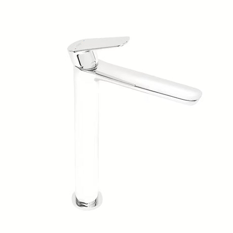 Visoka jednoručna baterija miješalica za umivaonik SAT Mood u sjajnoj krom izvedbi bez odvoda.