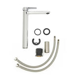 Visoka jednoručna baterija miješalica za umivaonik SAT Mood u sjajnoj krom izvedbi bez odvoda.