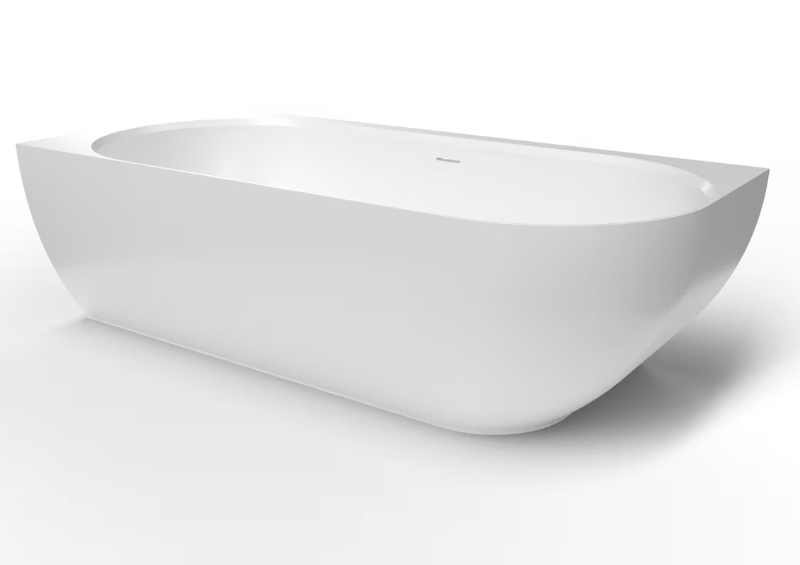 Samostojeća kada  SAT Nelly od lijevanog mramora 175x82 cm, lijeva orijentacija, bijela