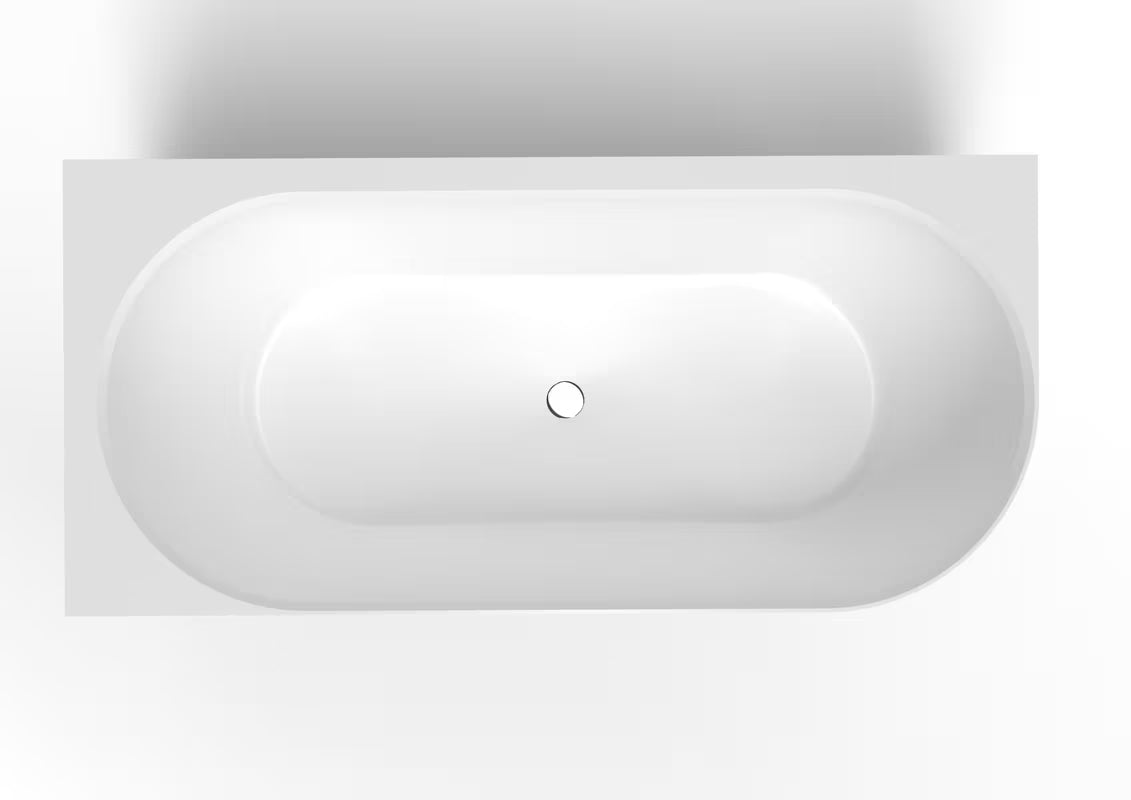 Samostojeća kada  SAT Nelly od lijevanog mramora 175x82 cm, lijeva orijentacija, bijela