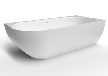 Samostojeći  desna kada SAT Nelly 175x82 cm od lijevanog mramora u bijeloj boji