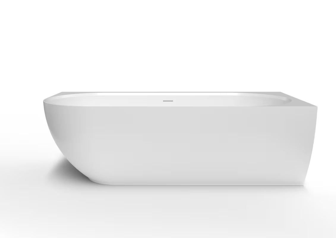 Samostojeći  desna kada SAT Nelly 175x82 cm od lijevanog mramora u bijeloj boji