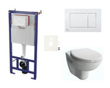 Viseći WC set vitra Normus pro za predzidnu montažu s bijelom keramikom i sjedalom soft Close