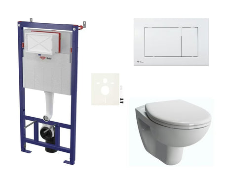 Viseći WC set vitra Normus pro za predzidnu montažu s bijelom keramikom i sjedalom soft Close