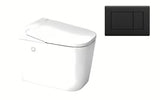 Stojeća WC Školjka SAT optimflush u bijeloj boji s vodokotlićem i zidnom tipkom za ispiranje.
