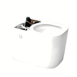 Stojeća WC Školjka SAT optimflush u bijeloj boji s vodokotlićem i zidnom tipkom za ispiranje.
