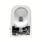 Stojeća WC Školjka SAT optimflush u bijeloj boji s vodokotlićem i zidnom tipkom za ispiranje.